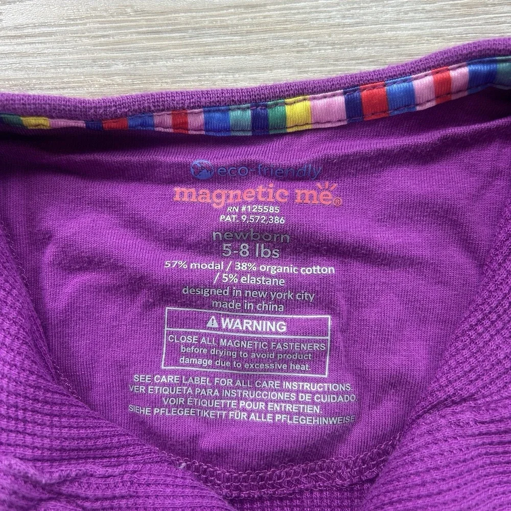 Magnetic Me Newborn Purple Asymmetrical Waffle Thermal One Piece Sleeper